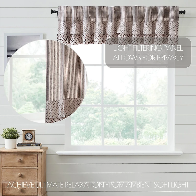 Vhc Brands Florette Rod Pocket Tailored Valance