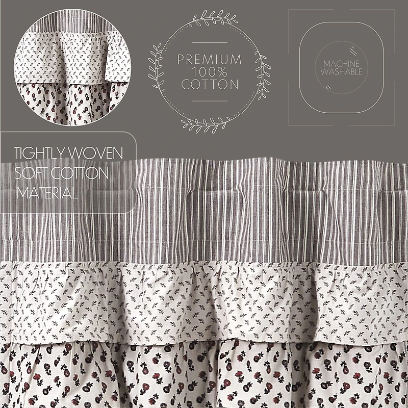 Vhc Brands Florette Rod Pocket Tailored Valance