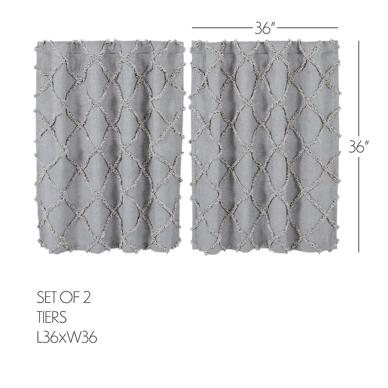 Vhc Brands Frayed Lattice 2-pc. Rod Pocket Window Tier