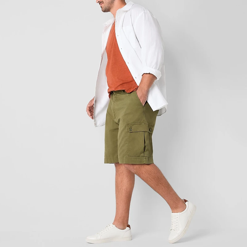 St. John's Bay Comfort Waist 10" & 11" Mens Big and Tall Stretch Fabric Cargo Short