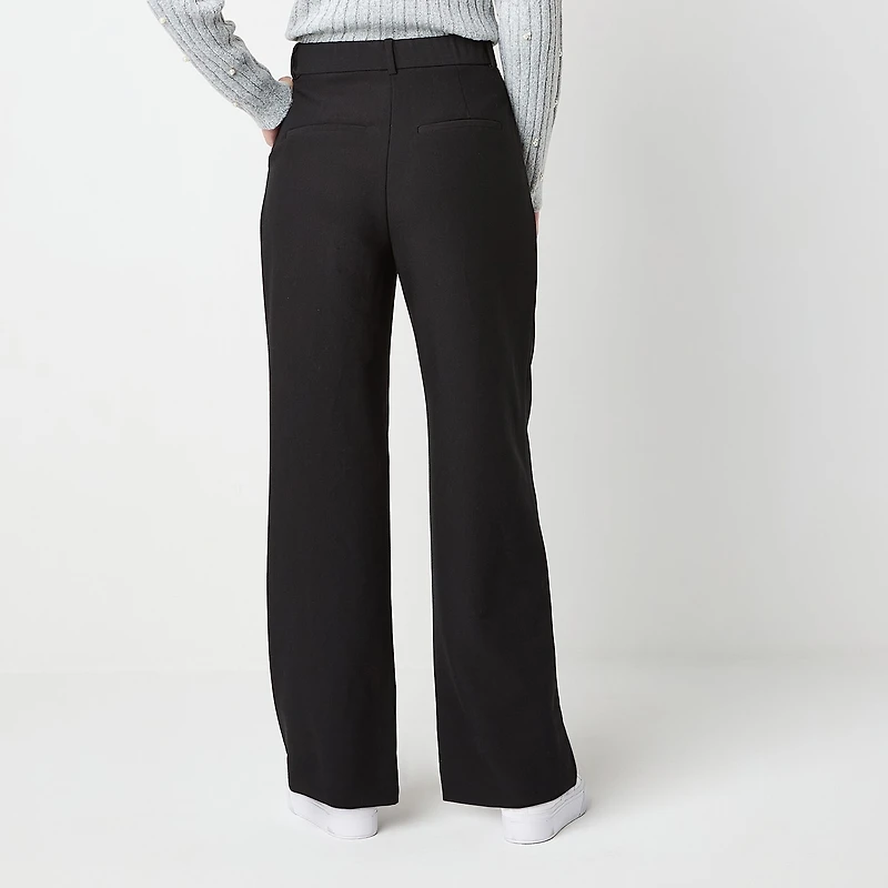 by&by Womens Juniors Wide Leg High Rise Trouser