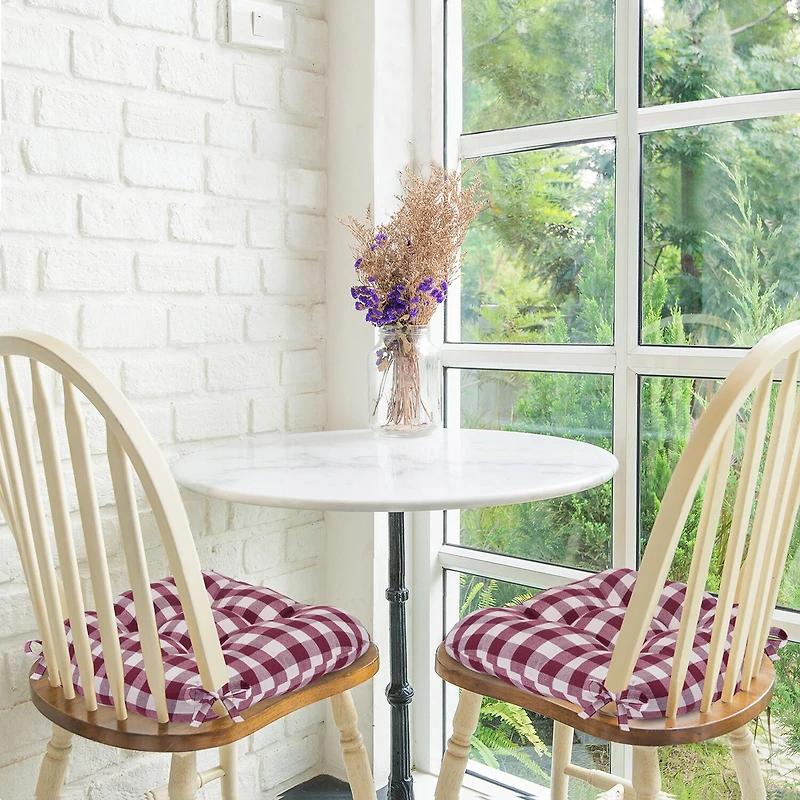 Achim Buffalo Check Tufted Dining Cushion