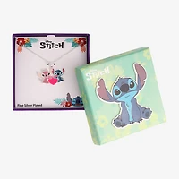 Disney Classics Angel Unisex Adult Multi Color Crystal Pure Silver Over Brass Heart 16 Inch Pendant Necklace