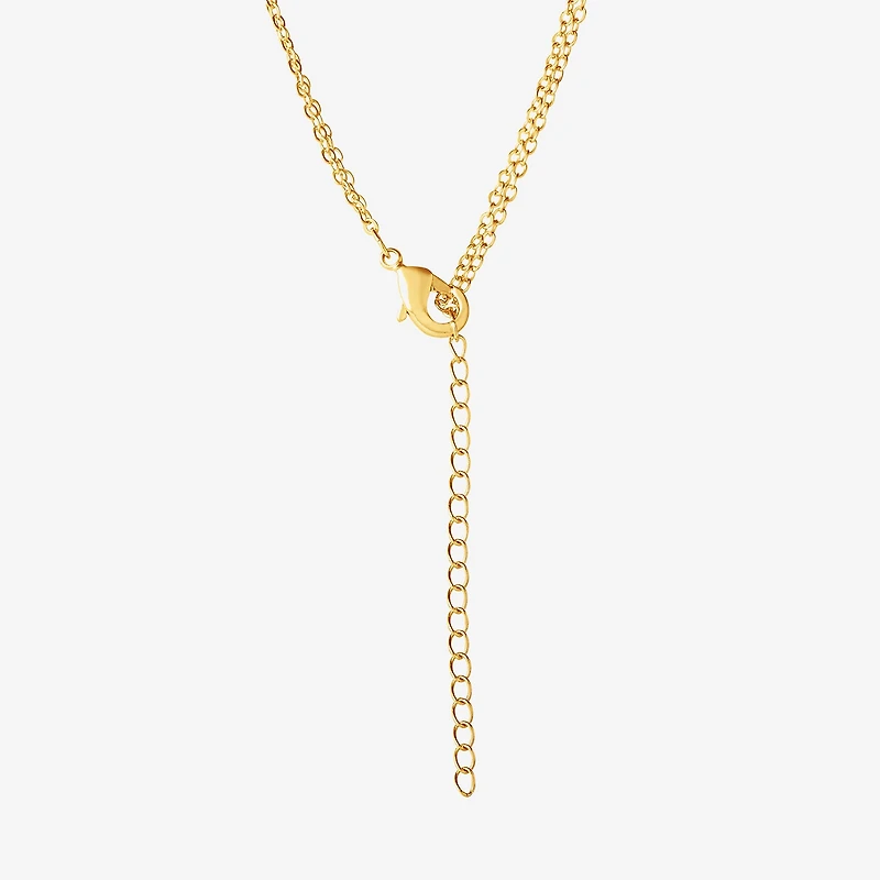Disney Classics Pineapple Unisex Adult Blue Crystal 18K Gold Over Brass 15 Inch Pendant Necklace