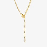 Disney Classics Pineapple Unisex Adult Blue Crystal 18K Gold Over Brass 15 Inch Pendant Necklace