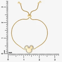 Disney Classics Unisex Adult Crystal 18K Gold Over Brass Mickey Mouse Bolo Bracelet
