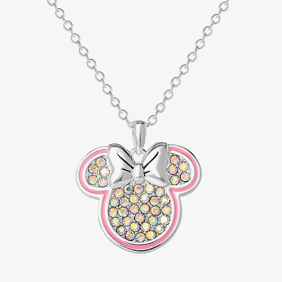 Disney Classics Unisex Adult Crystal Pure Silver Over Brass 18 Inch Pendant Necklace