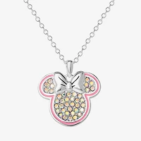 Disney Classics Unisex Adult Crystal Pure Silver Over Brass 18 Inch Pendant Necklace