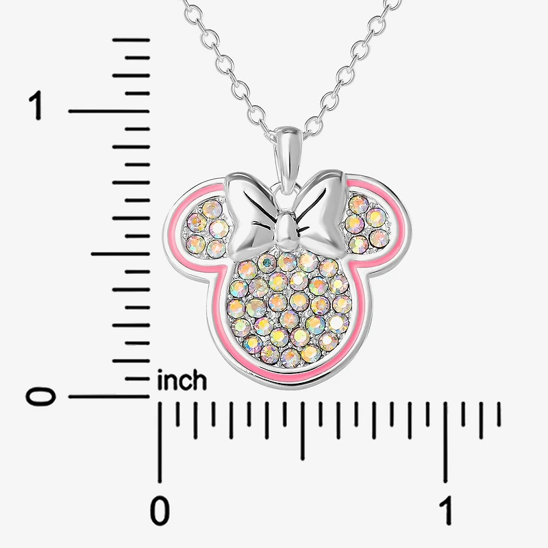 Disney Classics Unisex Adult Crystal Pure Silver Over Brass 18 Inch Pendant Necklace