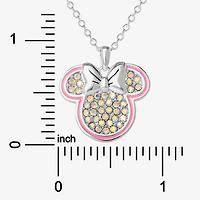 Disney Classics Unisex Adult Crystal Pure Silver Over Brass 18 Inch Pendant Necklace