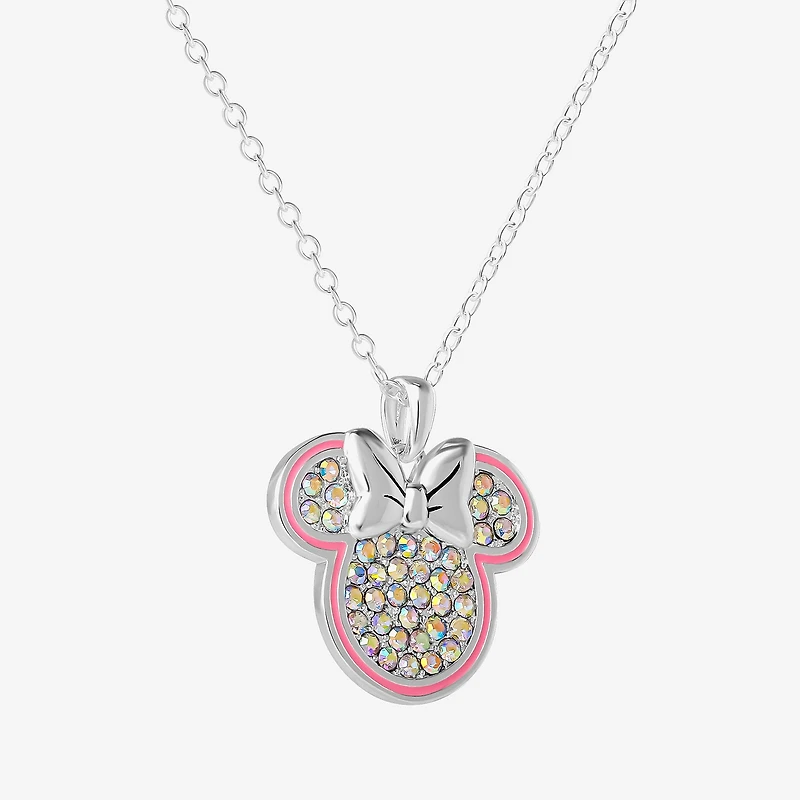 Disney Classics Unisex Adult Crystal Pure Silver Over Brass 18 Inch Pendant Necklace