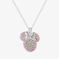 Disney Classics Unisex Adult Crystal Pure Silver Over Brass 18 Inch Pendant Necklace