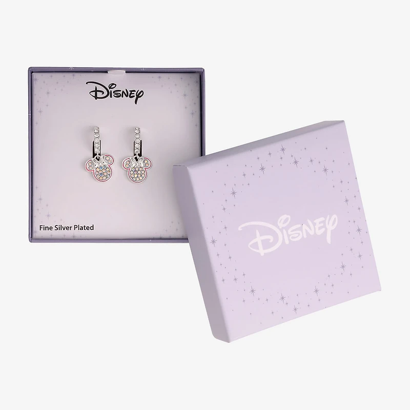 Disney Classics Unisex Adult Crystal 24.2mm Minnie Mouse Hoop Earrings