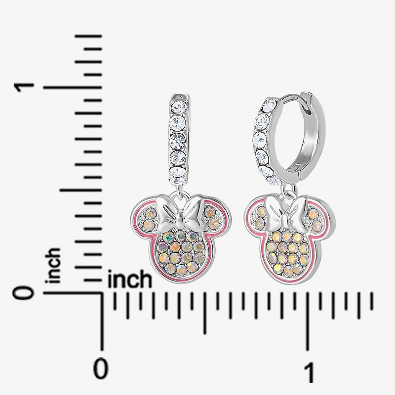 Disney Classics Unisex Adult Crystal 24.2mm Minnie Mouse Hoop Earrings