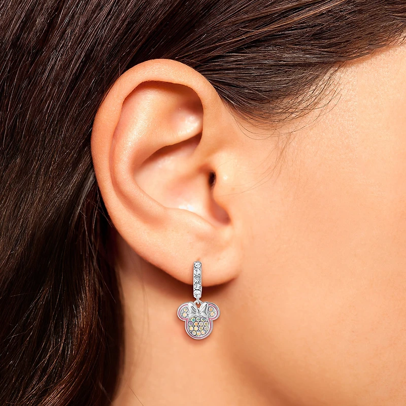 Disney Classics Unisex Adult Crystal 24.2mm Minnie Mouse Hoop Earrings