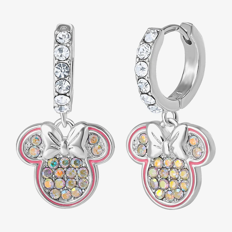 Disney Classics Unisex Adult Crystal 24.2mm Minnie Mouse Hoop Earrings