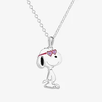 Disney Classics Love Unisex Adult Pure Silver Over Brass 18 Inch Pendant Necklace