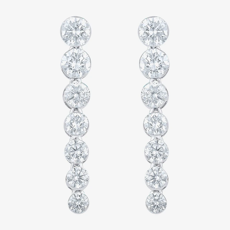 Floating Diamonds (F, Vs2) Womens 1 1/2 CT. T.W. Lab Grown White Diamond 14K Gold Drop Earrings