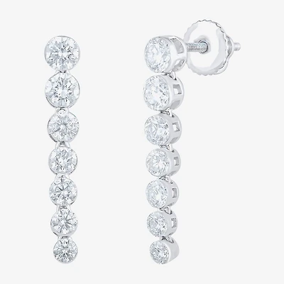 Floating Diamonds (F, Vs2) Womens 1 1/2 CT. T.W. Lab Grown White Diamond 14K Gold Drop Earrings