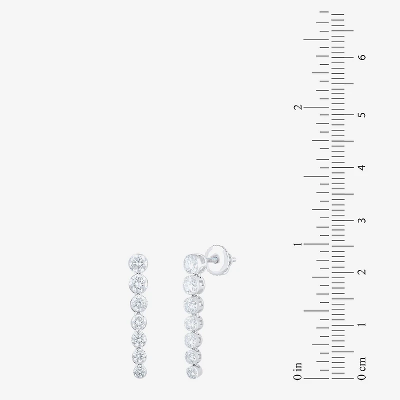 Floating Diamonds (F, Vs2) Womens 1 1/2 CT. T.W. Lab Grown White Diamond 14K Gold Drop Earrings