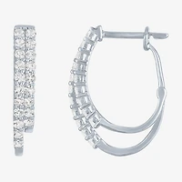 Yes, Please! Womens Lab Created White Sapphire Sterling Silver Pear Round 2 Pair Jewelry Set