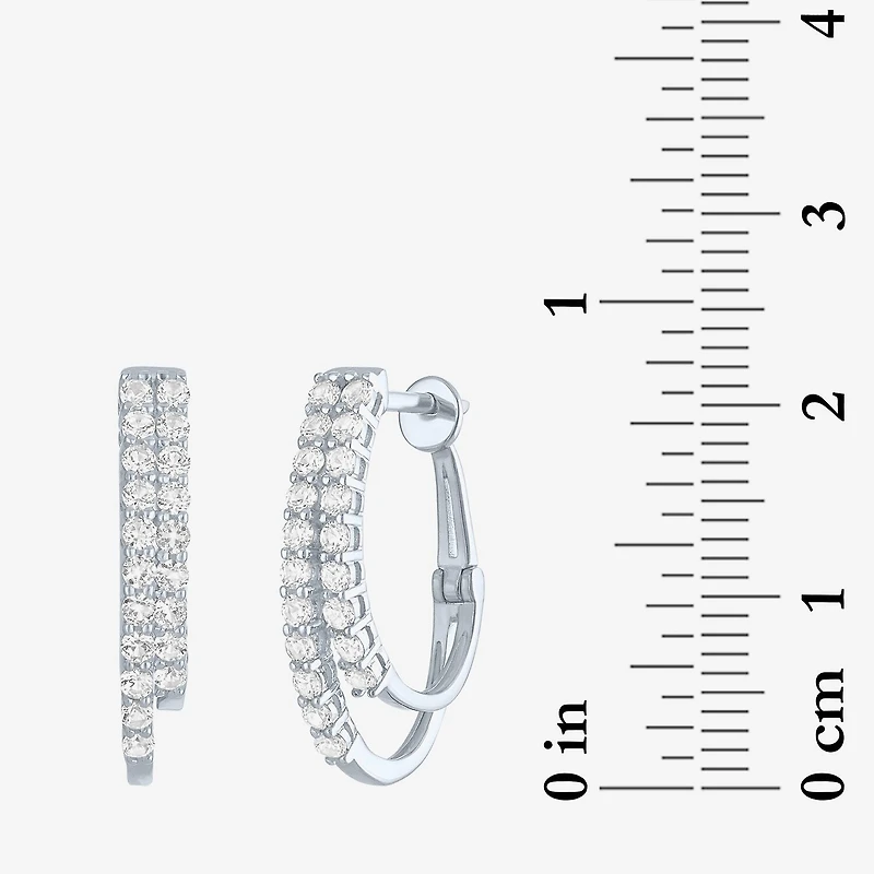 Yes, Please! Womens Lab Created White Sapphire Sterling Silver Pear Round 2 Pair Jewelry Set