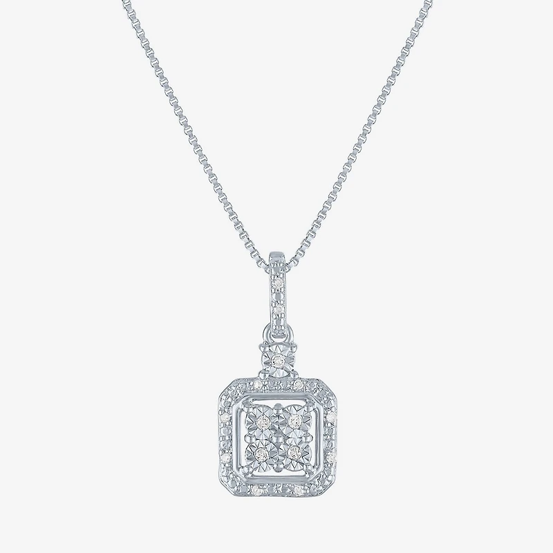 Diamond Blossom Womens 1/10 CT. T.W. Natural White Diamond Sterling Silver 2-pc. Jewelry Set