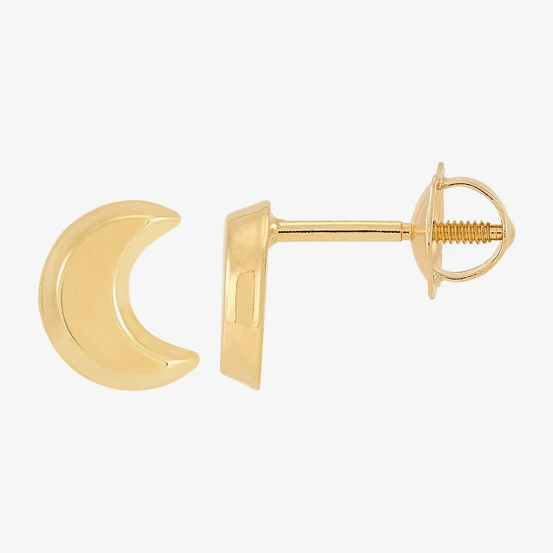 Limited Quantities! Kids 14K Gold 6.5mm Moon Stud Earrings