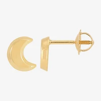 Limited Quantities! Kids 14K Gold 6.5mm Moon Stud Earrings