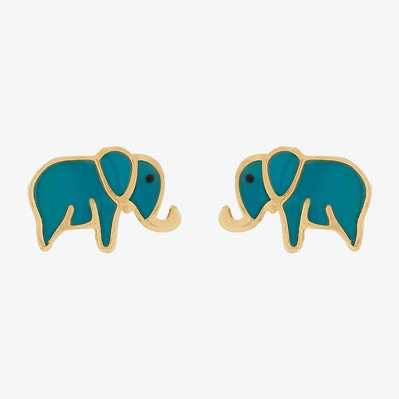 Limited Quantites! Kids Elephant 14K Gold 6.4mm Stud Earrings