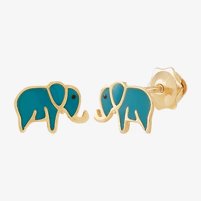 Limited Quantites! Kids Elephant 14K Gold 6.4mm Stud Earrings