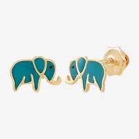 Limited Quantites! Kids Elephant 14K Gold 6.4mm Stud Earrings