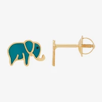 Limited Quantites! Kids Elephant 14K Gold 6.4mm Stud Earrings