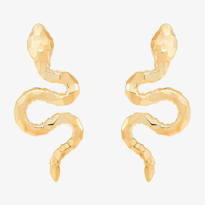 Limited Quantites! Snake 14K Gold Stud Earrings
