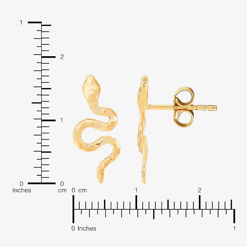 Limited Quantites! Snake 14K Gold Stud Earrings