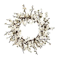 Nearly Natural 24in. Plum Blossom Wreath