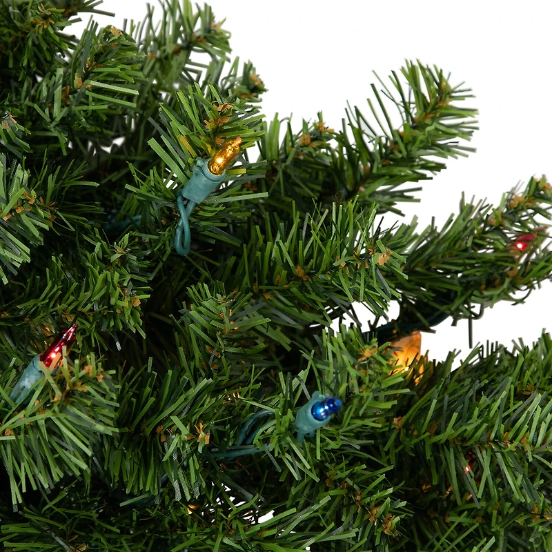 Northlight Canadian Pine Artificial 36 Inch Multi Lights Pre-Lit Wreath
