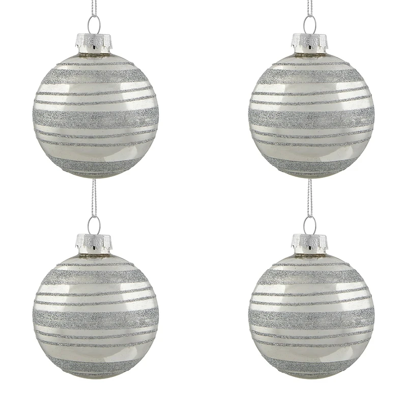 Northlight Silver Ball 4-pc. Christmas Ornament