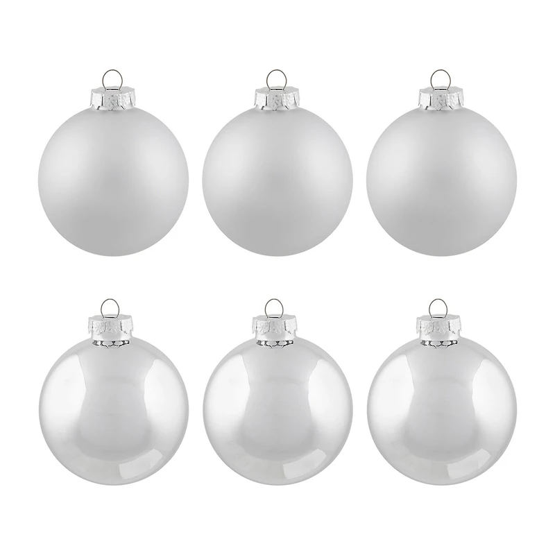 Northlight Silver And Matte Ball 6-pc. Christmas Ornament