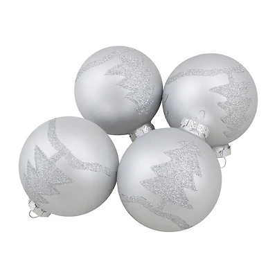 Northlight Silver Glass Ball 4-pc. Christmas Ornament