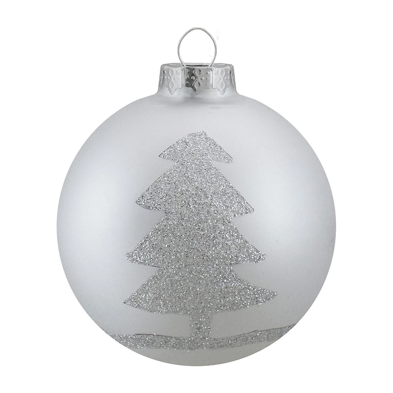 Northlight Silver Glass Ball 4-pc. Christmas Ornament