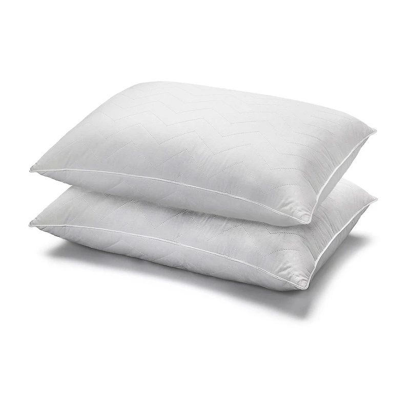 Ella Jayne 230 thread count Cotton Quilted Down Alternative Medium Density Pillow Set of 2