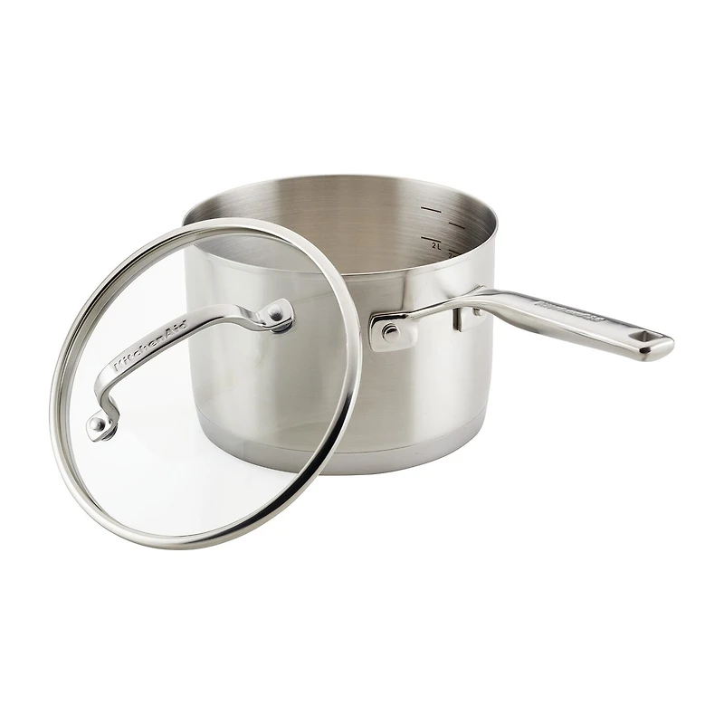 Kitchen Aid Stainless Steel 3-Ply Base 3-qt. Covered Sauce Pan