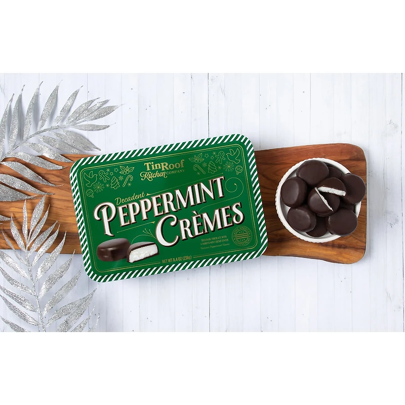 Tin Roof Kitchen Company Dark Chocolate Peppermint Cremes Tin