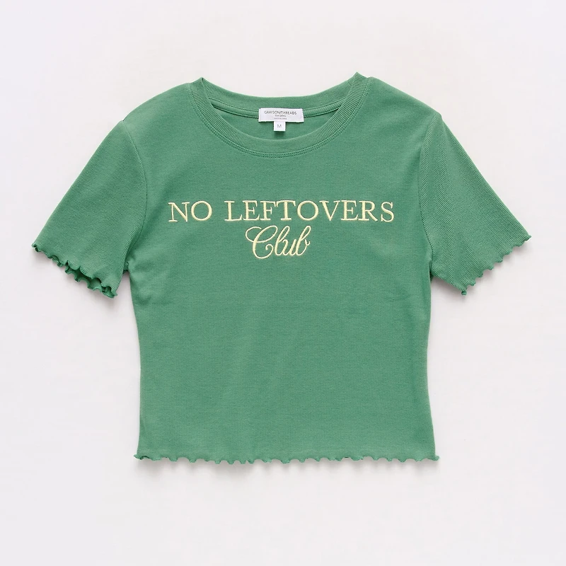 Grayson Threads, The Label No Leftovers Club Baby Tee Womens Juniors Crew Neck Short Sleeve Fitted Graphic T-Shirt