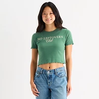 Grayson Threads, The Label No Leftovers Club Baby Tee Womens Juniors Crew Neck Short Sleeve Fitted Graphic T-Shirt