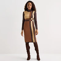 Danny & Nicole Womens Long Sleeve Sweater Dress