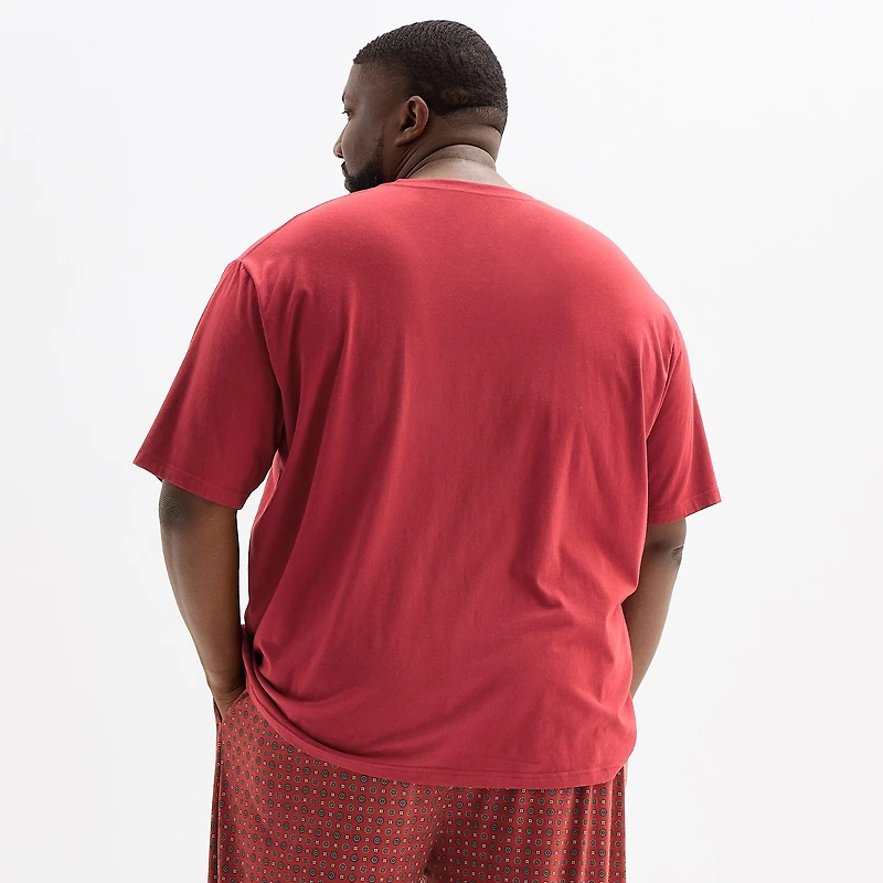 Stafford Mens Crew Neck Short Sleeve Big and Tall Pajama Top