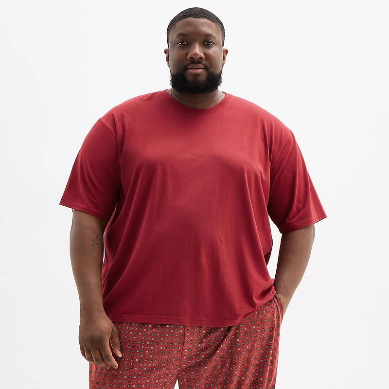 Stafford Mens Crew Neck Short Sleeve Big and Tall Pajama Top