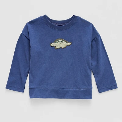 Okie Dokie Baby Boys Round Neck Long Sleeve Regular Fit Graphic T-Shirt